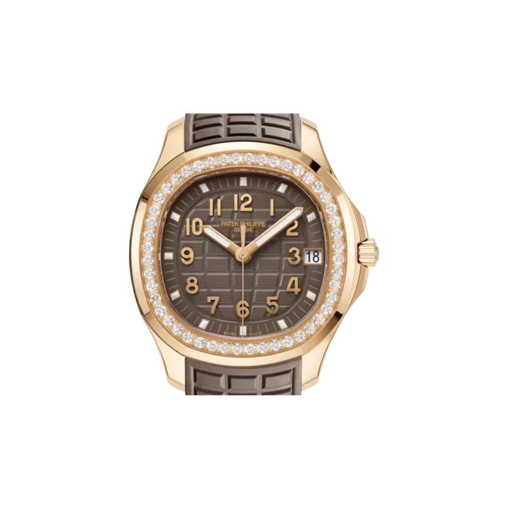 PP Aquanaut Luce Automatic Diamond Brown Dial Ladies Watch 5068R-001