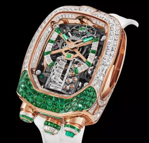 BUGATTI CHIRON TOURBILLON BAGUETTE TSAVORITES AND DIAMONDS BU800.40.AC.UA.A
