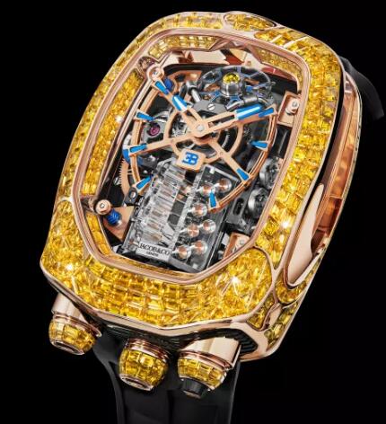 BUGATTI CHIRON TOURBILLON BAGUETTE YELLOW SAPPHIRES BU800.40.AB.UA.A