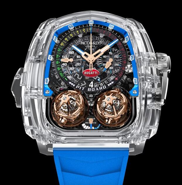 TWIN TURBO FURIOUS BUGATTI SAPPHIRE CRYSTAL BLUE INNER RING TT220.80.AA.AB.A