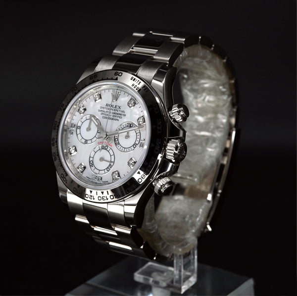 White Gold Cosmograph Daytona White Mother-Of-Pearl Diamond Dial 116509 md 40mm SALE