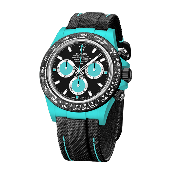 Diw Daytona quartz fiber celeste 40mm oyster black