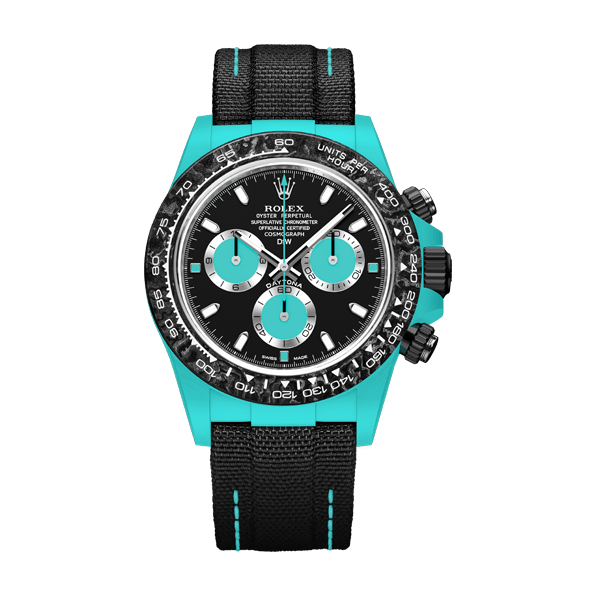 Diw Daytona quartz fiber celeste 40mm oyster black