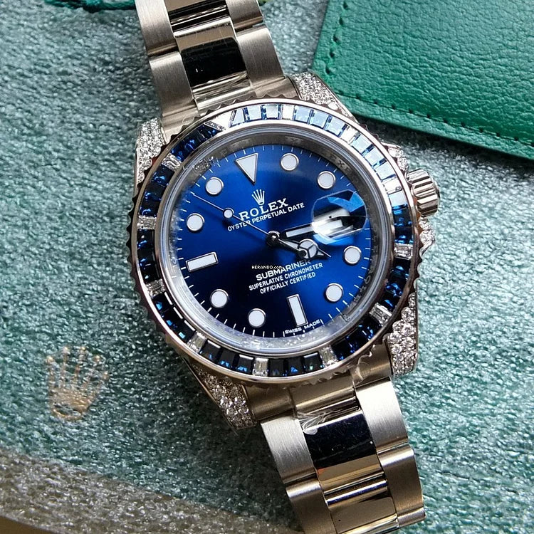 Submariner Date 116659 SABR 18K White Gold Diamonds Sapphires UNWORN