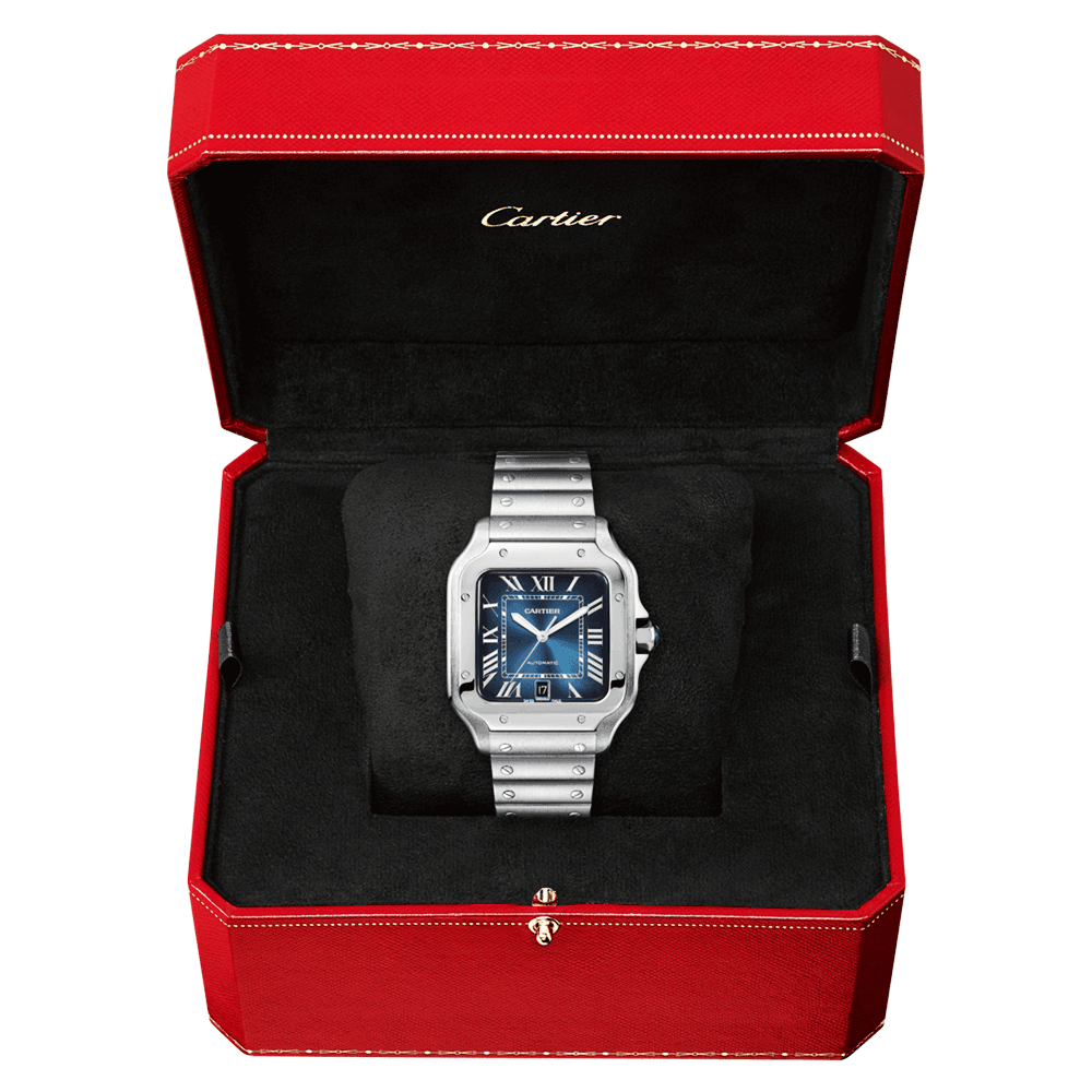 Santos Large Automatic Steel Bracelet/Strap Watch
