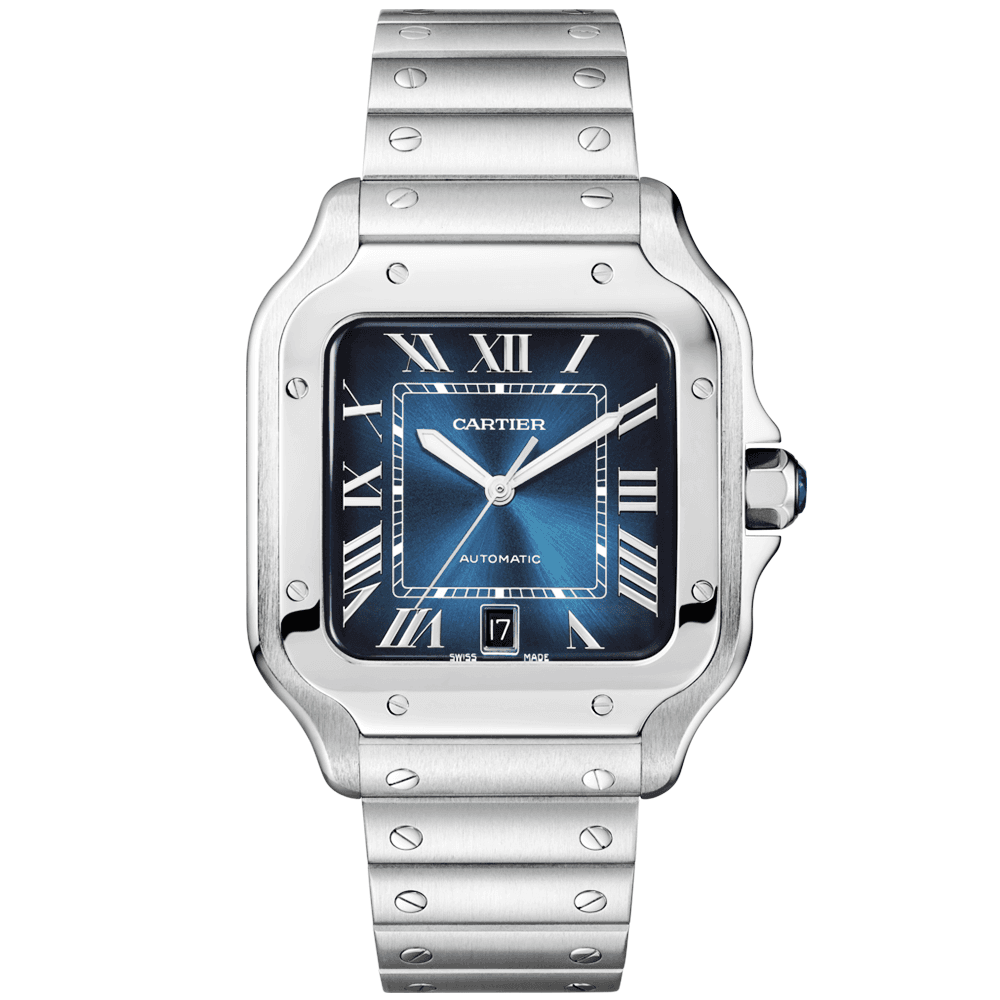 Santos Large Automatic Steel Bracelet/Strap Watch