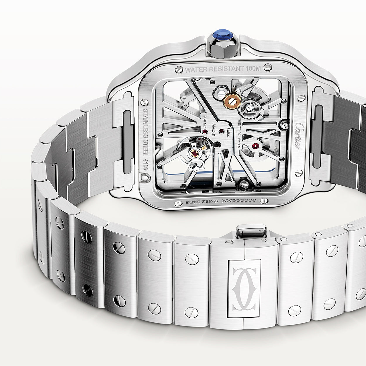 Santos Large Skeleton/Blue Dial Men’s Watch