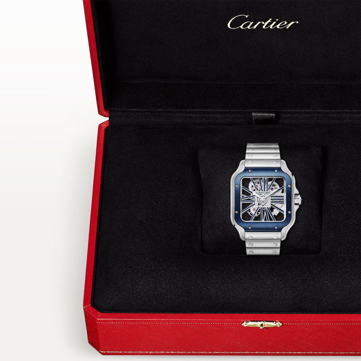 Santos Large Skeleton/Blue Dial Men’s Watch