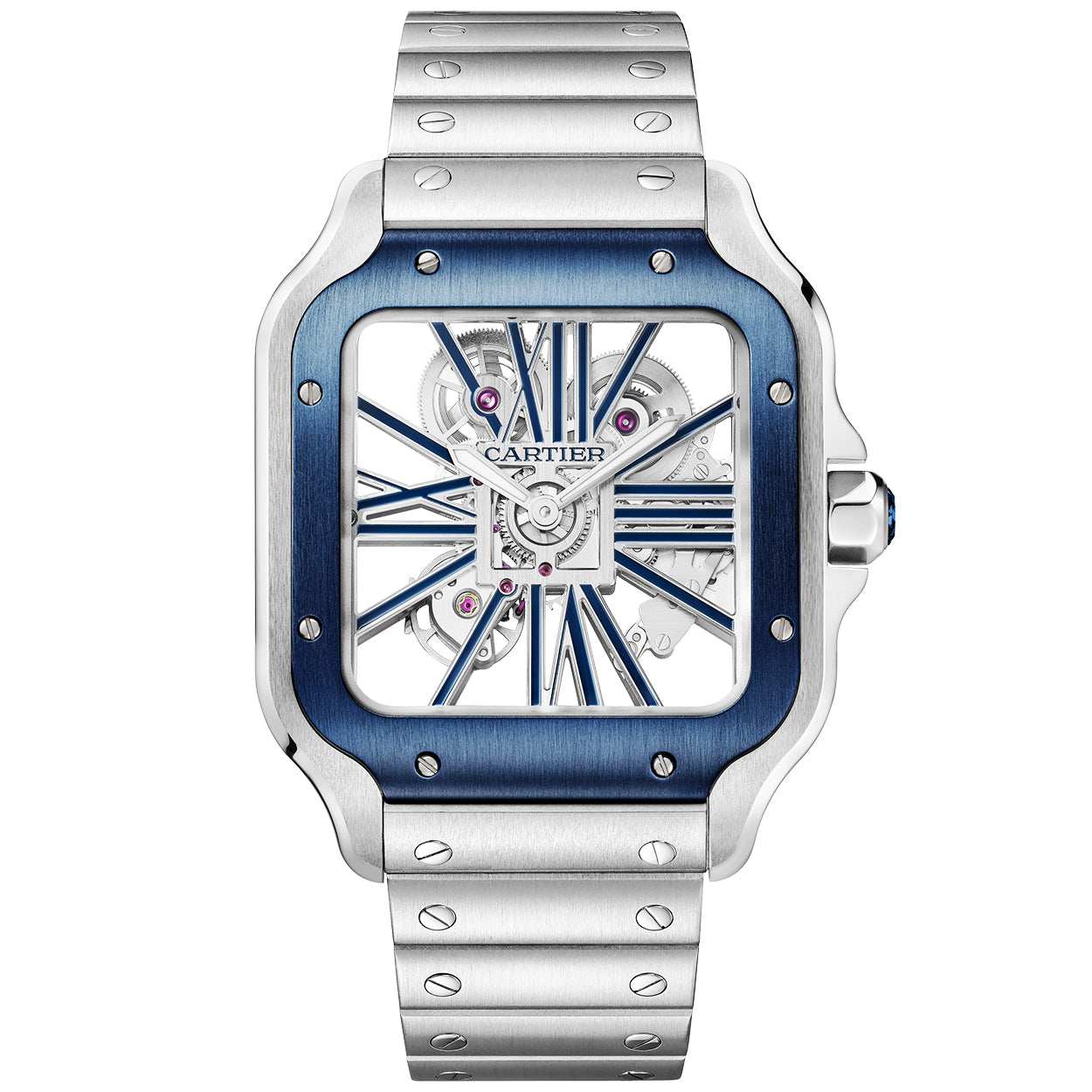 Santos Large Skeleton/Blue Dial Men’s Watch