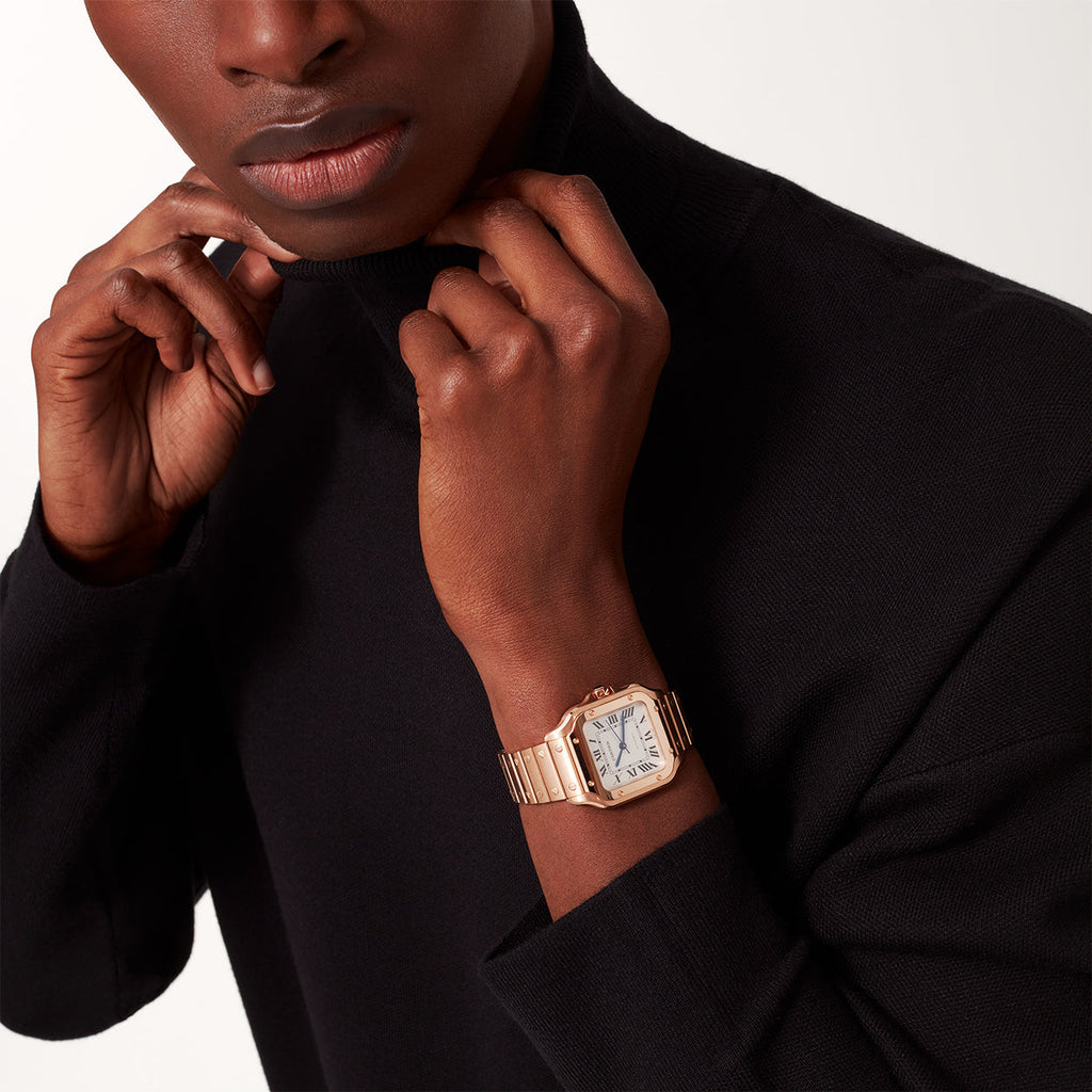 Santos Medium Automatic 18ct Rose Gold Bracelet Watch