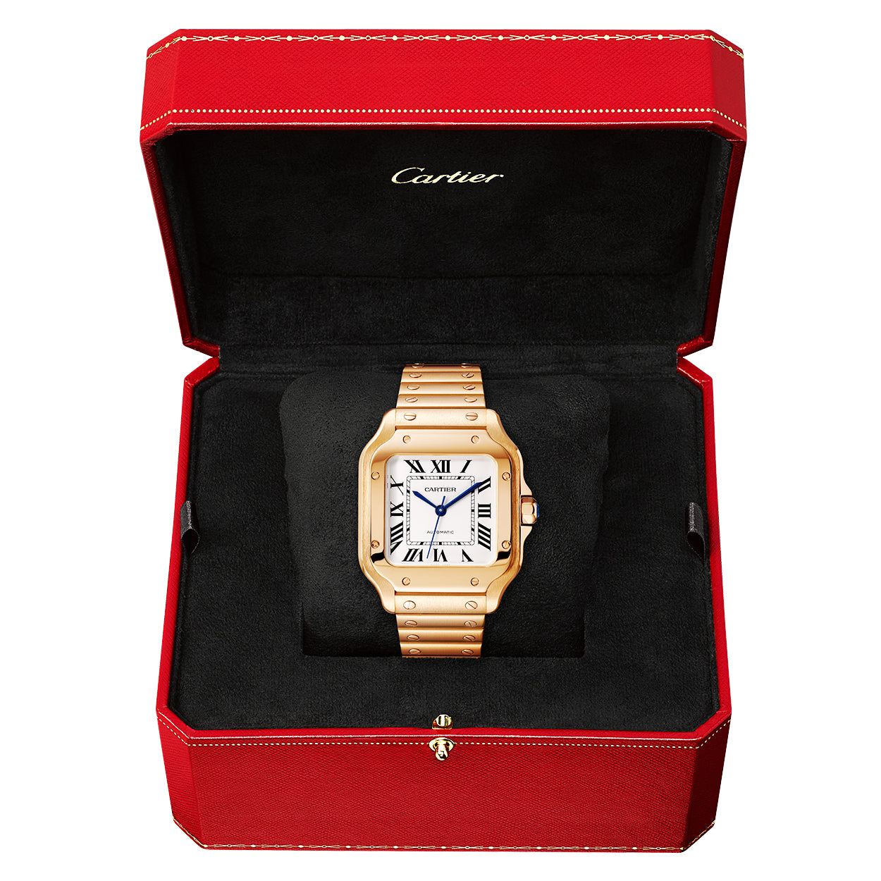 Santos Medium Automatic 18ct Rose Gold Bracelet Watch