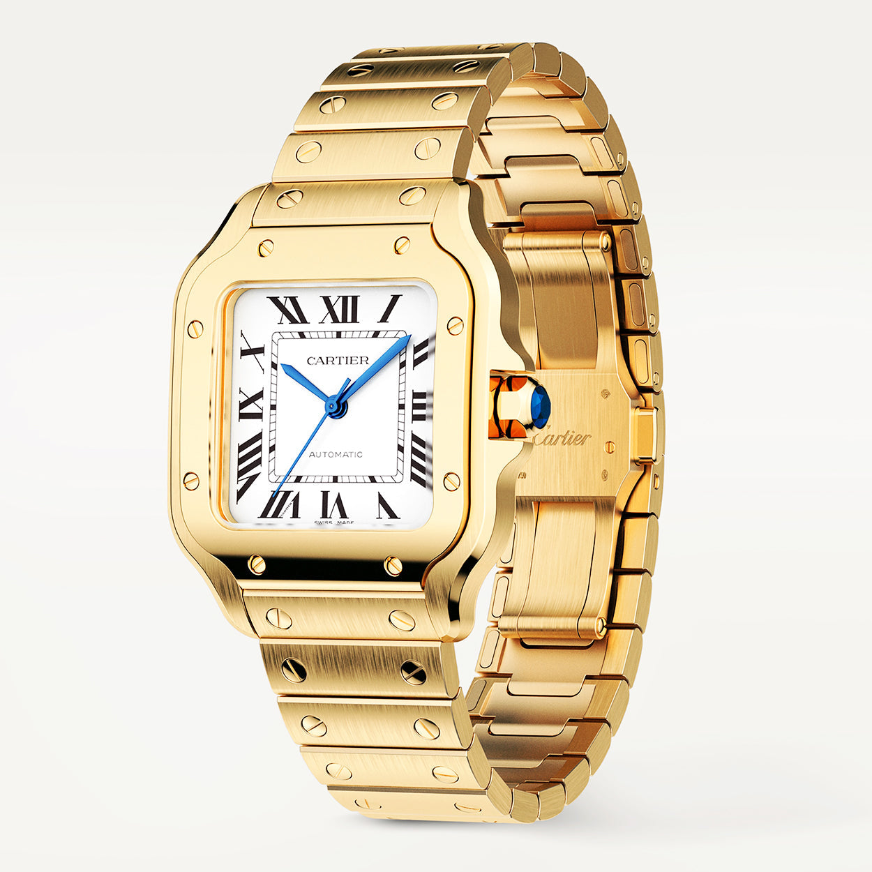 Santos Medium Automatic 18ct Yellow Gold Bracelet Watch