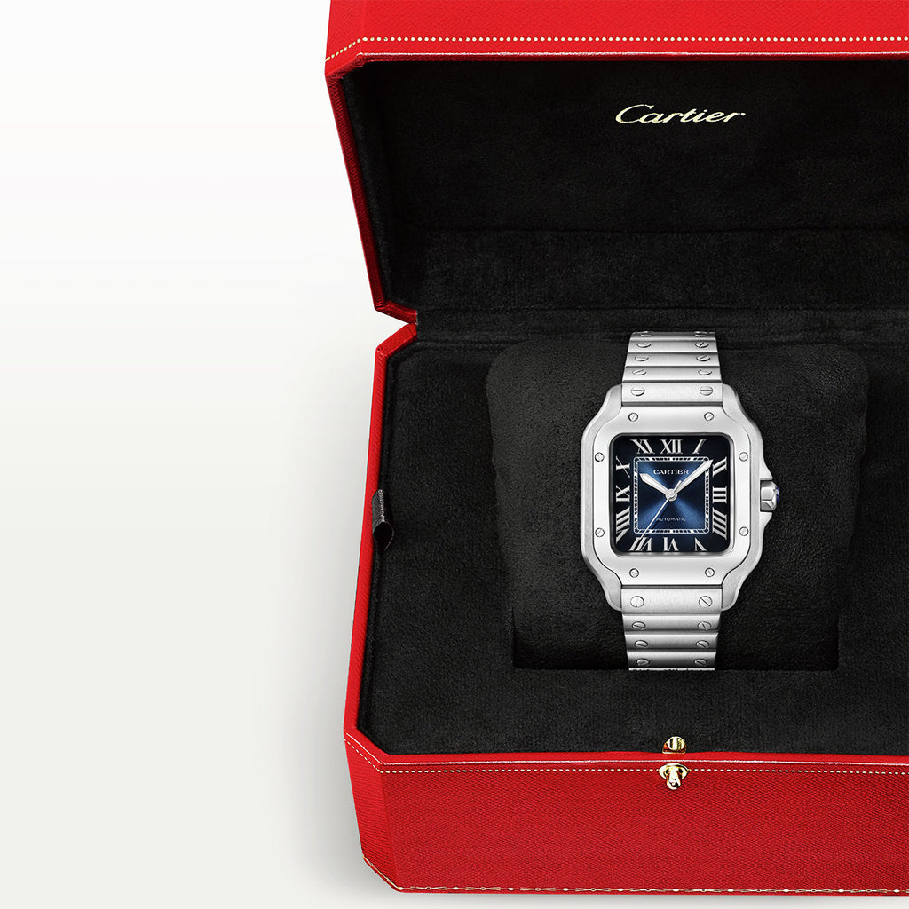 Santos Medium Blue Dial Automatic Bracelet/Strap Watch