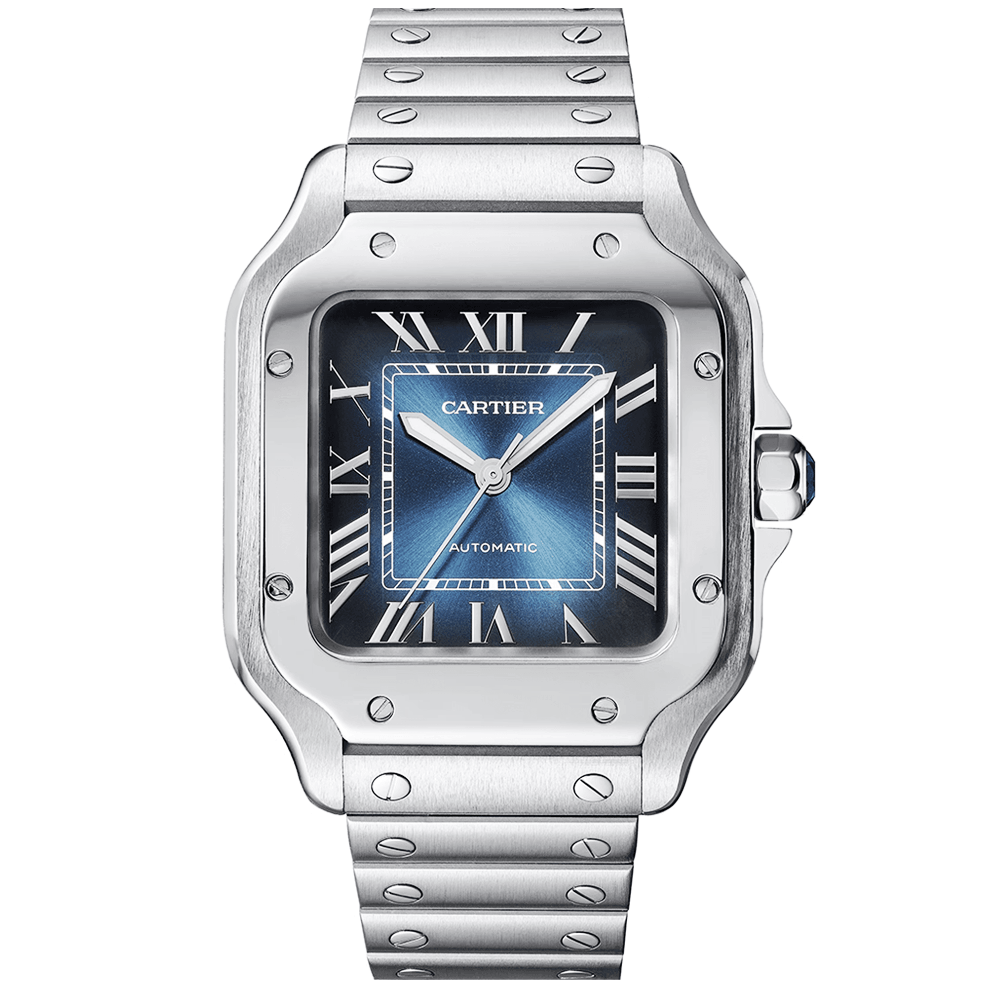 Santos Medium Blue Dial Automatic Bracelet/Strap Watch