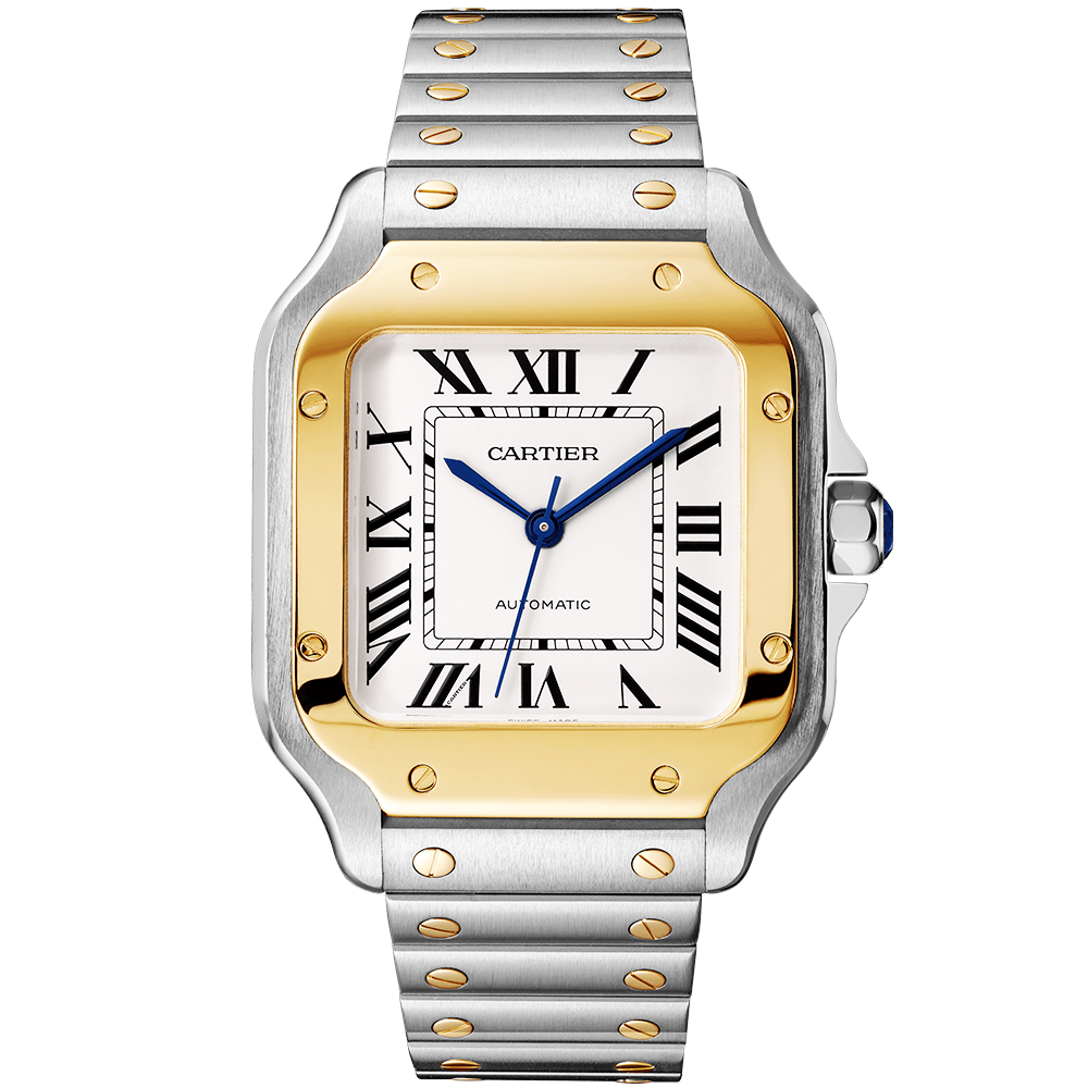 Santos Medium Steel & 18ct Yellow Gold Bracelet/Strap Watch